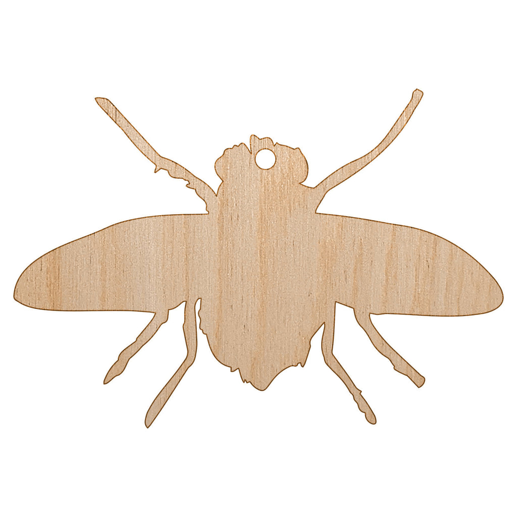 Fly Insect Sketch Unfinished Craft Wood Holiday Christmas Tree DIY Pre-Drilled Ornament
