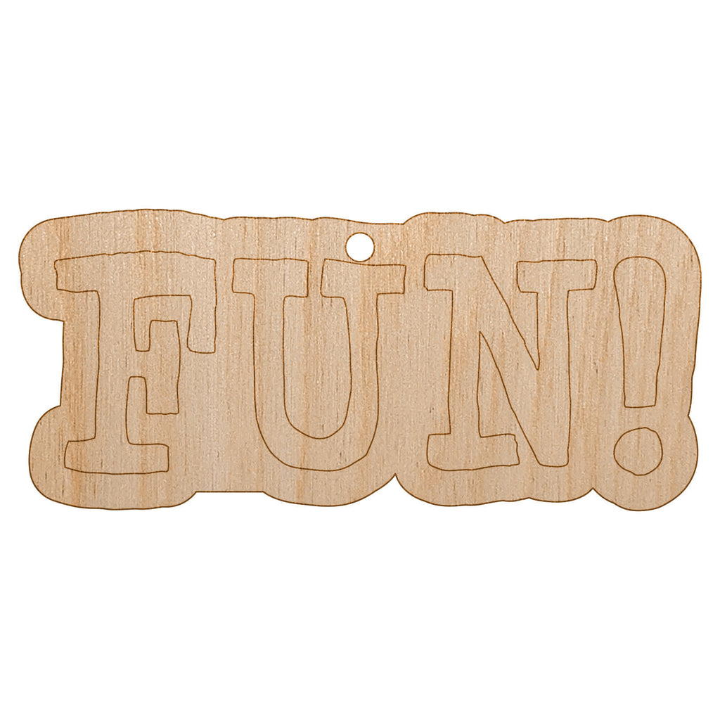 Fun Bold Text Unfinished Craft Wood Holiday Christmas Tree DIY Pre-Drilled Ornament