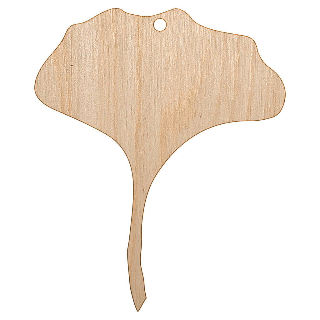 Ginkgo Leaf Solid Unfinished Craft Wood Holiday Christmas Tree DIY Pre-Drilled Ornament