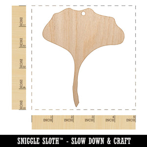 Ginkgo Leaf Solid Unfinished Craft Wood Holiday Christmas Tree DIY Pre-Drilled Ornament