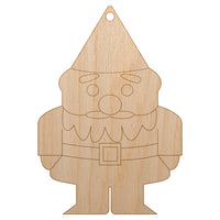 Gnome Solid Unfinished Craft Wood Holiday Christmas Tree DIY Pre-Drilled Ornament