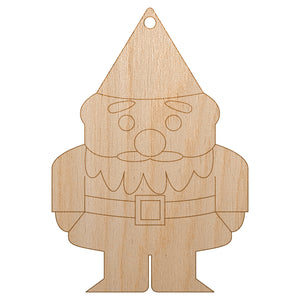 Gnome Solid Unfinished Craft Wood Holiday Christmas Tree DIY Pre-Drilled Ornament