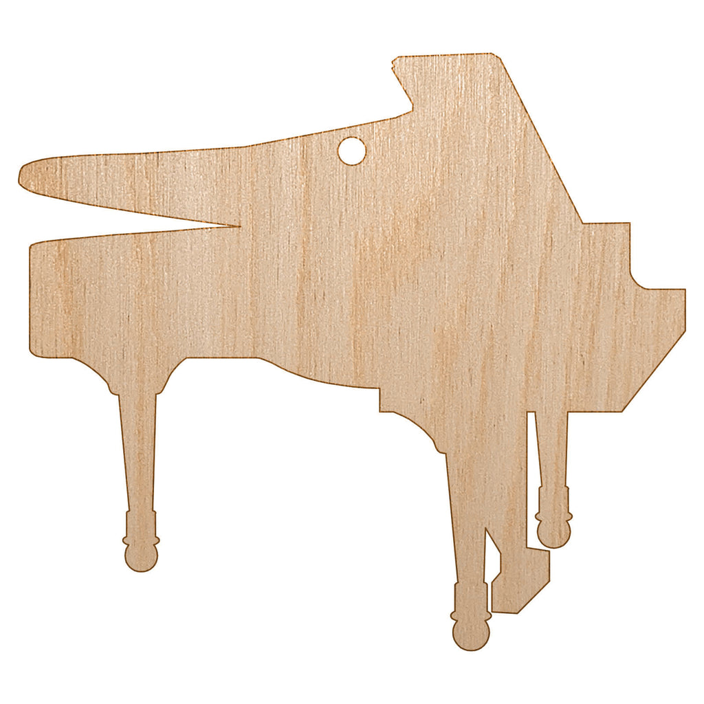 Grand Piano Music Instrument Silhouette Unfinished Craft Wood Holiday Christmas Tree DIY Pre-Drilled Ornament