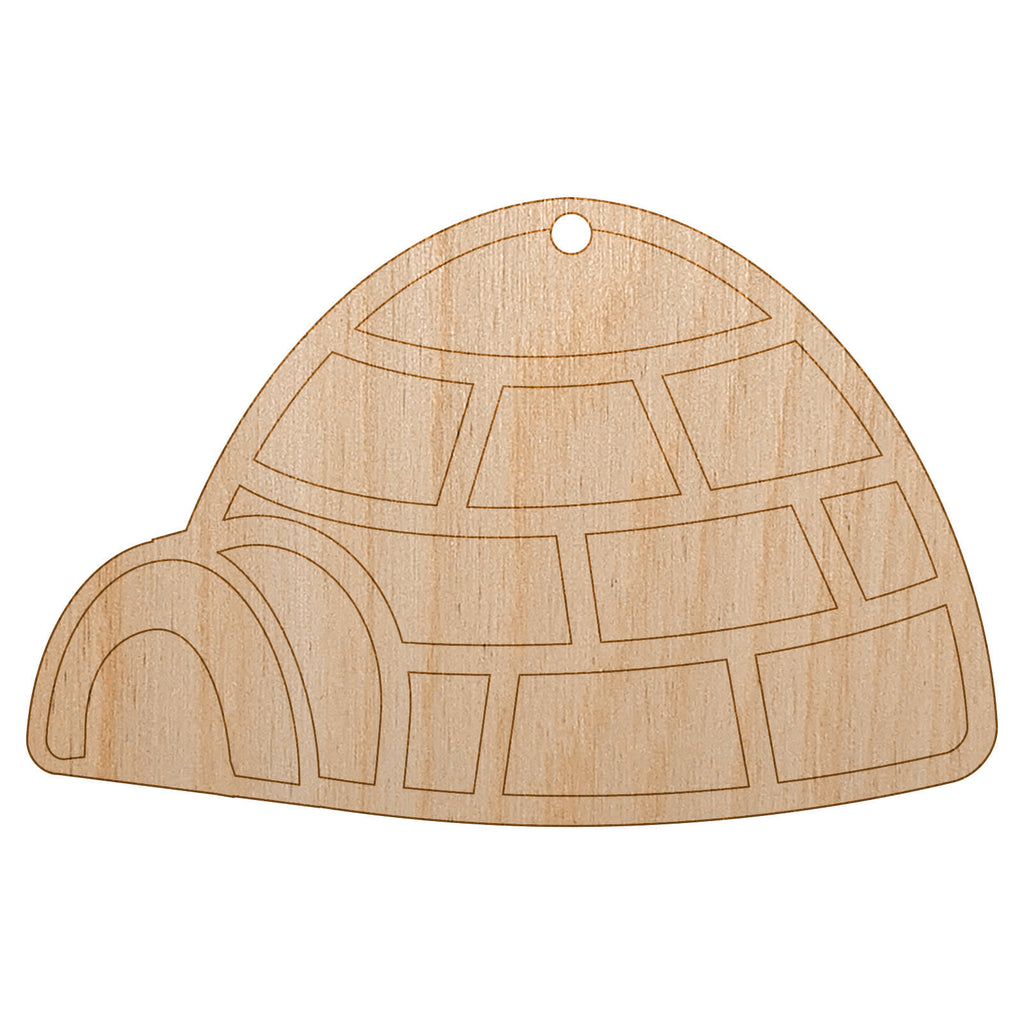 Igloo Ice House Unfinished Craft Wood Holiday Christmas Tree DIY Pre-Drilled Ornament