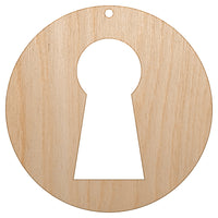Keyhole Symbol Unfinished Craft Wood Holiday Christmas Tree DIY Pre-Drilled Ornament