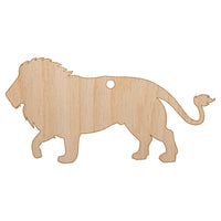 Lion Solid Unfinished Craft Wood Holiday Christmas Tree DIY Pre-Drilled Ornament
