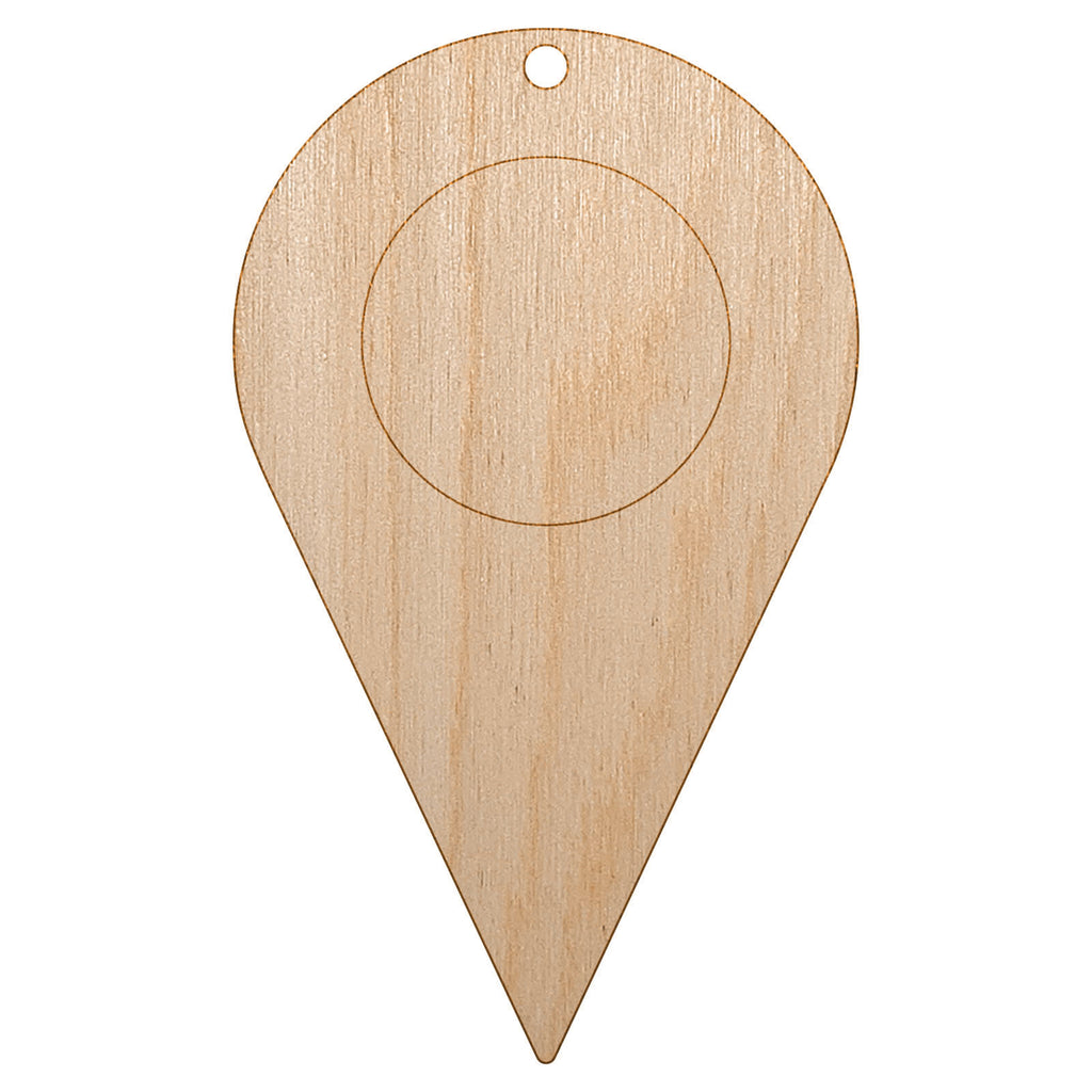 Map Location Symbol Unfinished Craft Wood Holiday Christmas Tree DIY Pre-Drilled Ornament