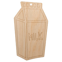 Milk Carton Unfinished Craft Wood Holiday Christmas Tree DIY Pre-Drilled Ornament