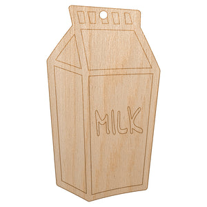 Milk Carton Unfinished Craft Wood Holiday Christmas Tree DIY Pre-Drilled Ornament