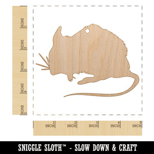 Mouse Solid Unfinished Craft Wood Holiday Christmas Tree DIY Pre-Drilled Ornament