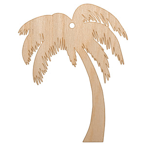 Palm Tree Tropical Solid Unfinished Craft Wood Holiday Christmas Tree DIY Pre-Drilled Ornament