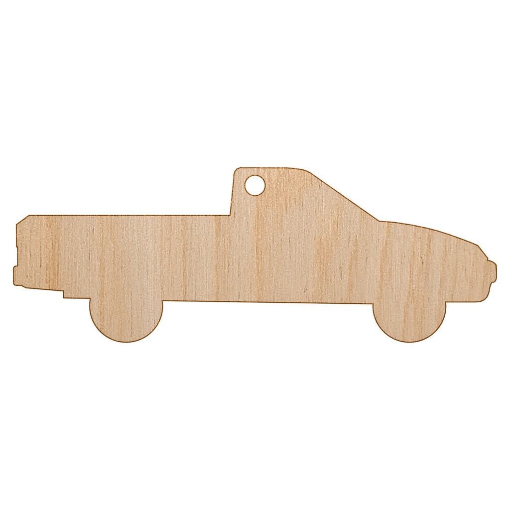 Pickup Truck Solid Unfinished Craft Wood Holiday Christmas Tree DIY Pre-Drilled Ornament