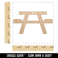 Picnic Table Solid Unfinished Craft Wood Holiday Christmas Tree DIY Pre-Drilled Ornament