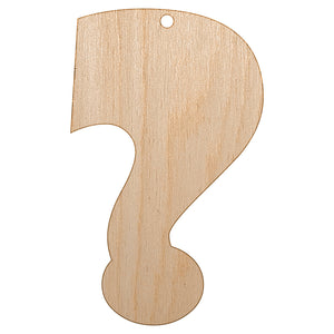 Question Mark Bold Unfinished Craft Wood Holiday Christmas Tree DIY Pre-Drilled Ornament