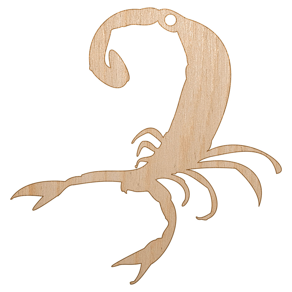 Scorpion Insect Solid Unfinished Craft Wood Holiday Christmas Tree DIY Pre-Drilled Ornament