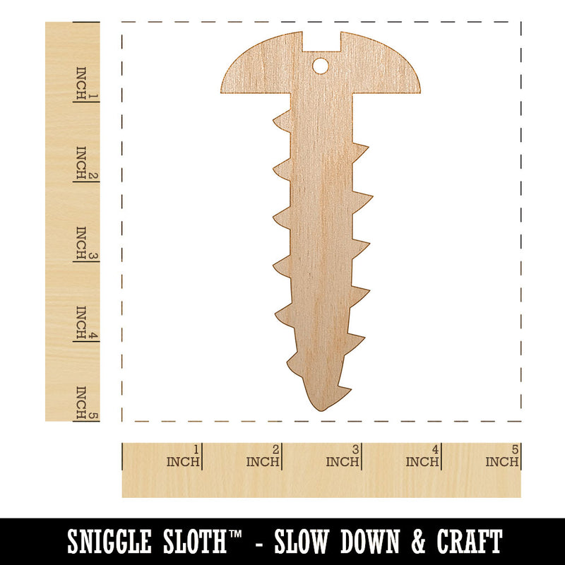 Screw Silhouette Woodworking Tools Unfinished Craft Wood Holiday Christmas Tree DIY Pre-Drilled Ornament