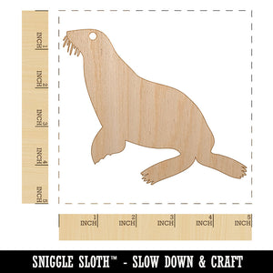 Sea Lion Solid Unfinished Craft Wood Holiday Christmas Tree DIY Pre-Drilled Ornament