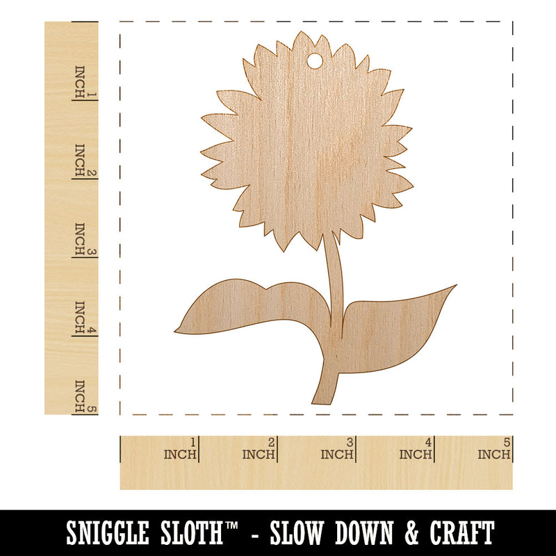 Sunflower Solid Unfinished Craft Wood Holiday Christmas Tree DIY Pre-Drilled Ornament