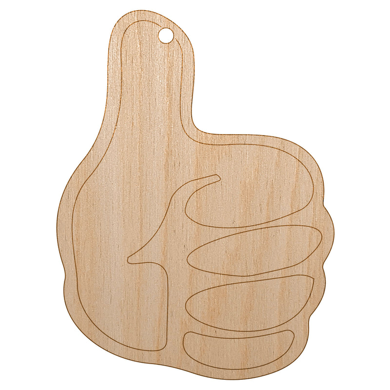Thumbs Up Down Unfinished Craft Wood Holiday Christmas Tree DIY Pre-Drilled Ornament