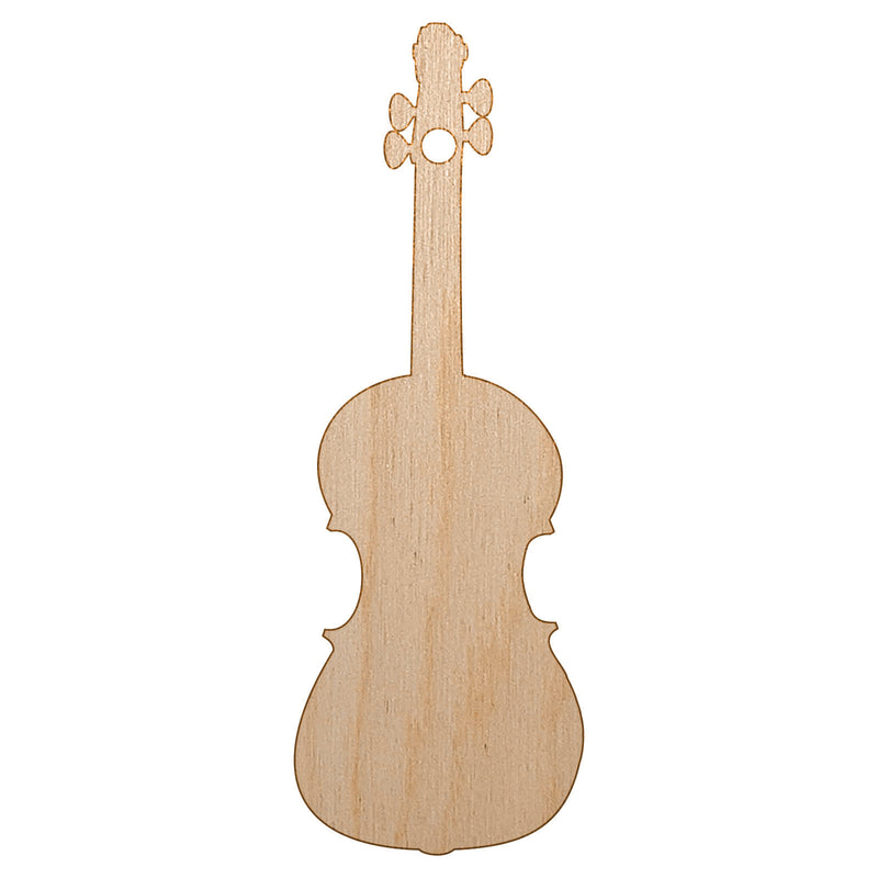 Violin Music Instrument Silhouette Unfinished Craft Wood Holiday Christmas Tree DIY Pre-Drilled Ornament