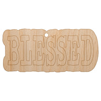 Blessed Text Unfinished Craft Wood Holiday Christmas Tree DIY Pre-Drilled Ornament