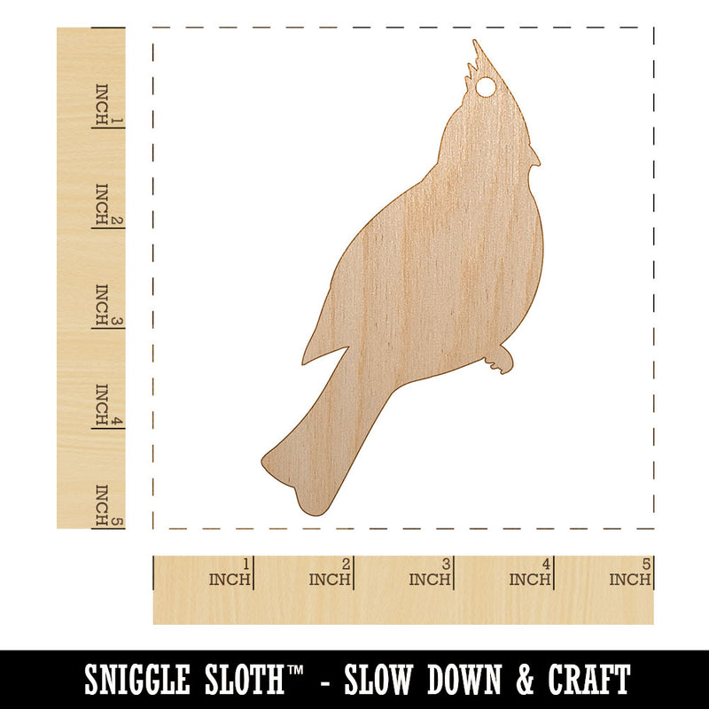 Cardinal Bird Solid Unfinished Craft Wood Holiday Christmas Tree DIY Pre-Drilled Ornament
