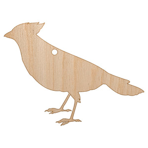 Cardinal Bird Standing Solid Unfinished Craft Wood Holiday Christmas Tree DIY Pre-Drilled Ornament