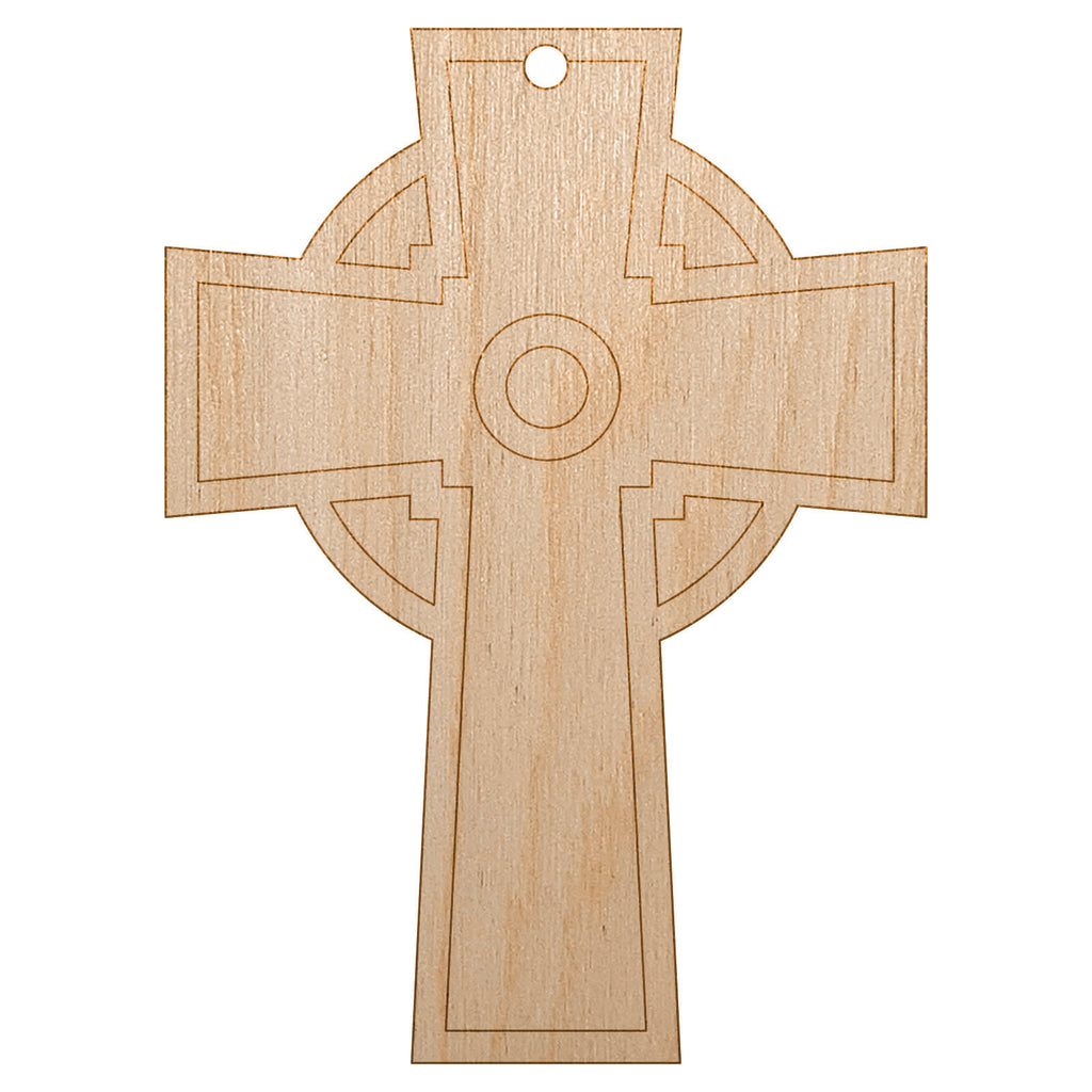 Celtic Cross Simple Outline Unfinished Craft Wood Holiday Christmas Tree DIY Pre-Drilled Ornament