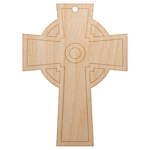 Celtic Cross Simple Outline Unfinished Craft Wood Holiday Christmas Tree DIY Pre-Drilled Ornament