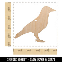 Crow Solid Unfinished Craft Wood Holiday Christmas Tree DIY Pre-Drilled Ornament