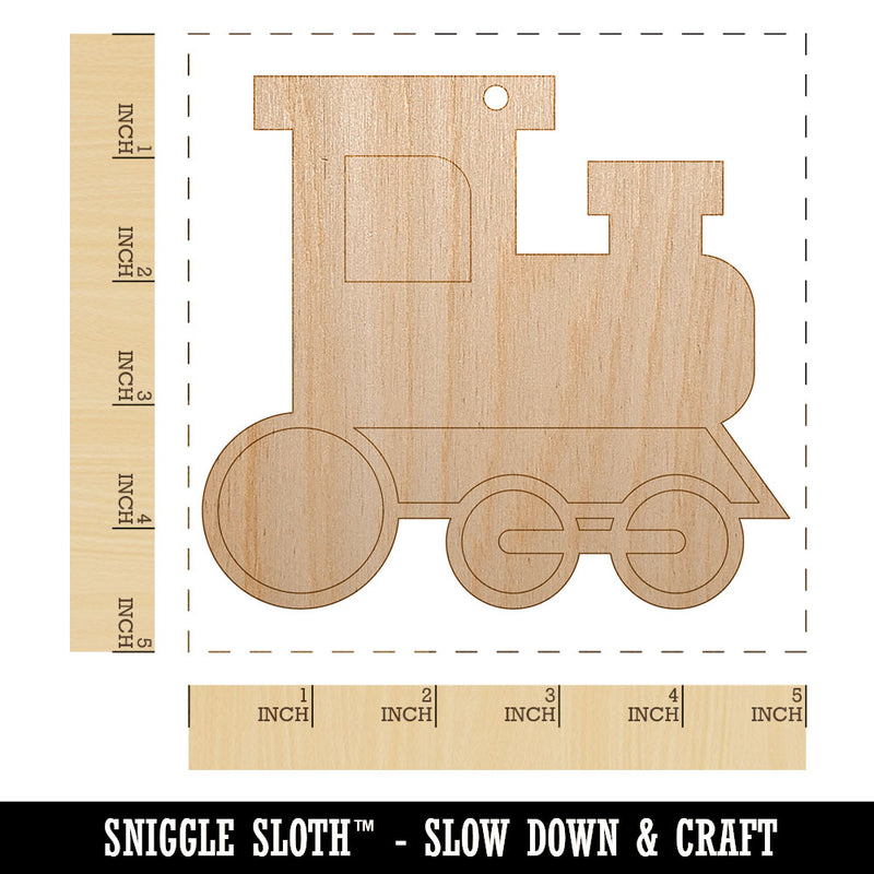 Cute Train Unfinished Craft Wood Holiday Christmas Tree DIY Pre-Drilled Ornament