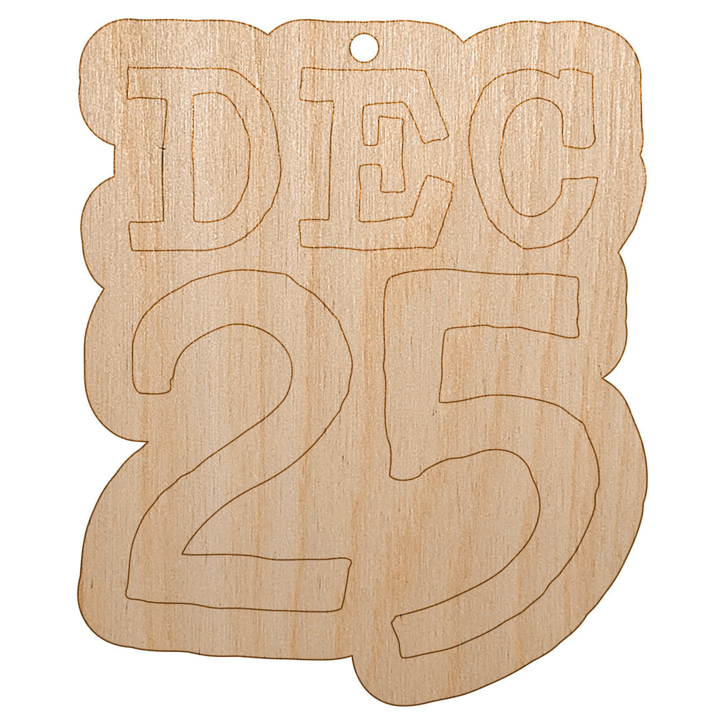 December 25 Christmas Stacked Unfinished Craft Wood Holiday Christmas Tree DIY Pre-Drilled Ornament