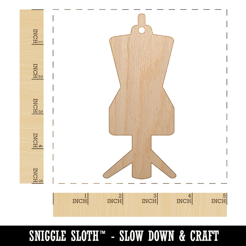 Dress Mannequin Form Sewing Unfinished Craft Wood Holiday Christmas Tree DIY Pre-Drilled Ornament