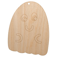 Fun Ghost Halloween Unfinished Craft Wood Holiday Christmas Tree DIY Pre-Drilled Ornament