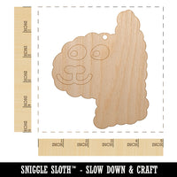 Funny Alpaca Face Doodle Unfinished Craft Wood Holiday Christmas Tree DIY Pre-Drilled Ornament