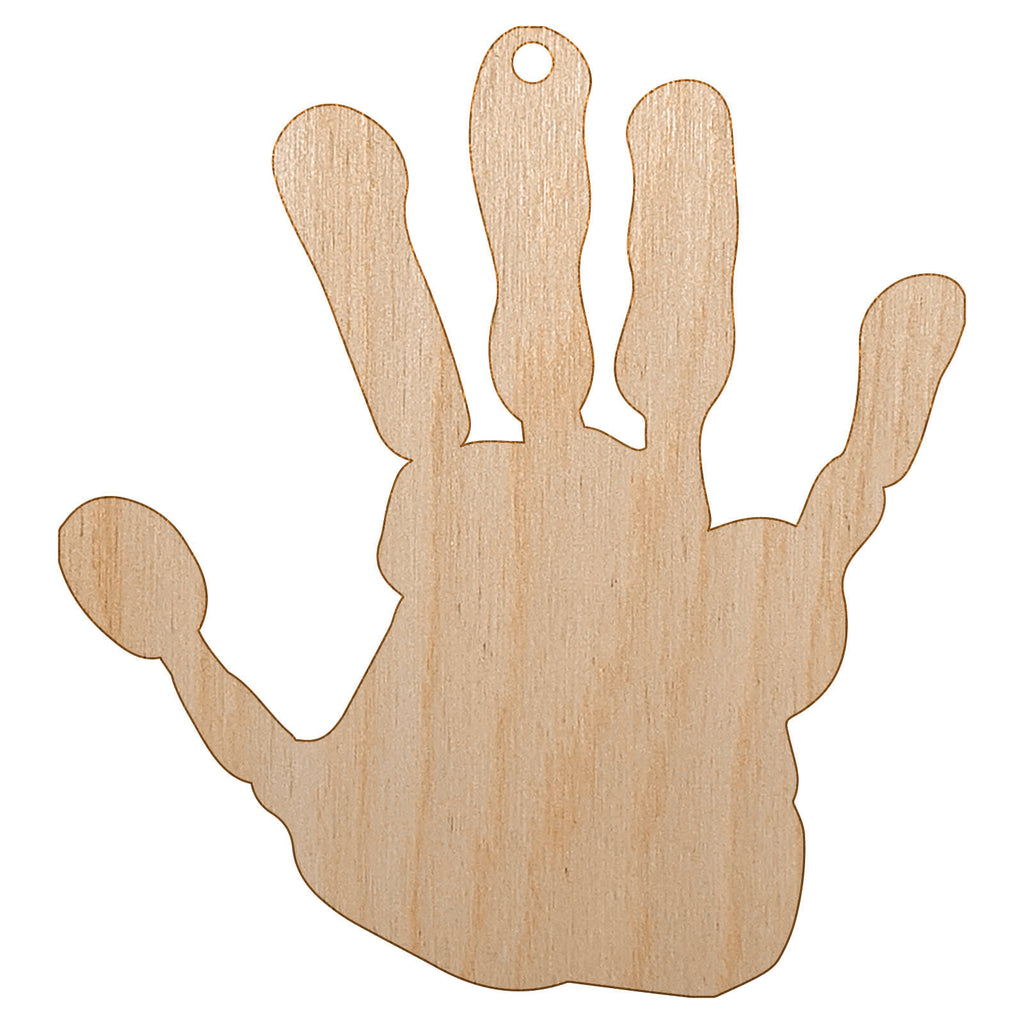 Hand Print Unfinished Craft Wood Holiday Christmas Tree DIY Pre-Drilled Ornament