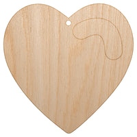 Heart with Swoop Unfinished Craft Wood Holiday Christmas Tree DIY Pre-Drilled Ornament