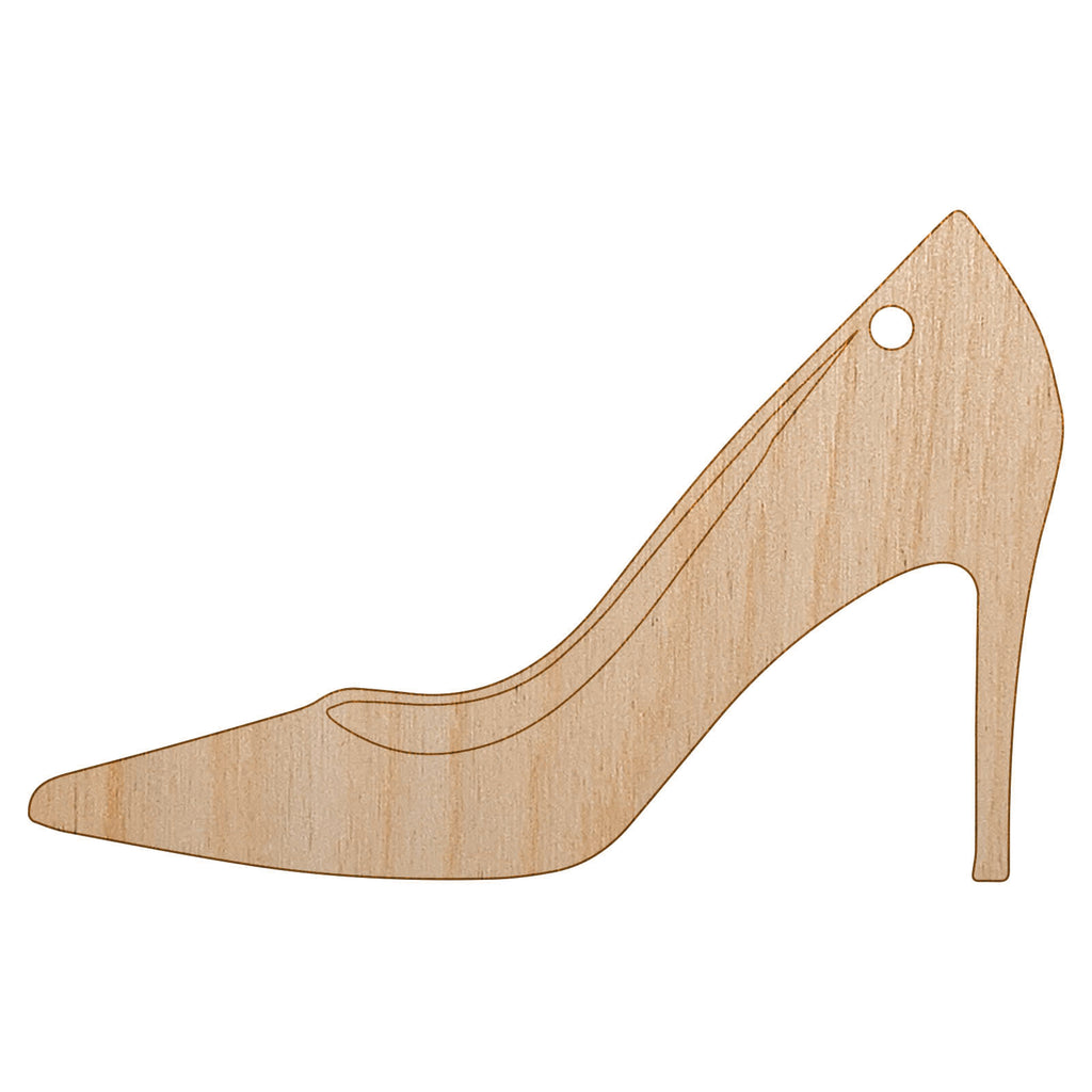 High Heel Pump Shoe Unfinished Craft Wood Holiday Christmas Tree DIY Pre-Drilled Ornament
