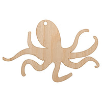 Octopus Solid Unfinished Craft Wood Holiday Christmas Tree DIY Pre-Drilled Ornament