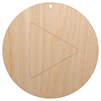 Play Button Icon Unfinished Craft Wood Holiday Christmas Tree DIY Pre-Drilled Ornament