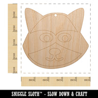 Racoon Face Doodle Unfinished Craft Wood Holiday Christmas Tree DIY Pre-Drilled Ornament
