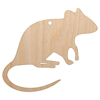 Rat Solid Unfinished Craft Wood Holiday Christmas Tree DIY Pre-Drilled Ornament