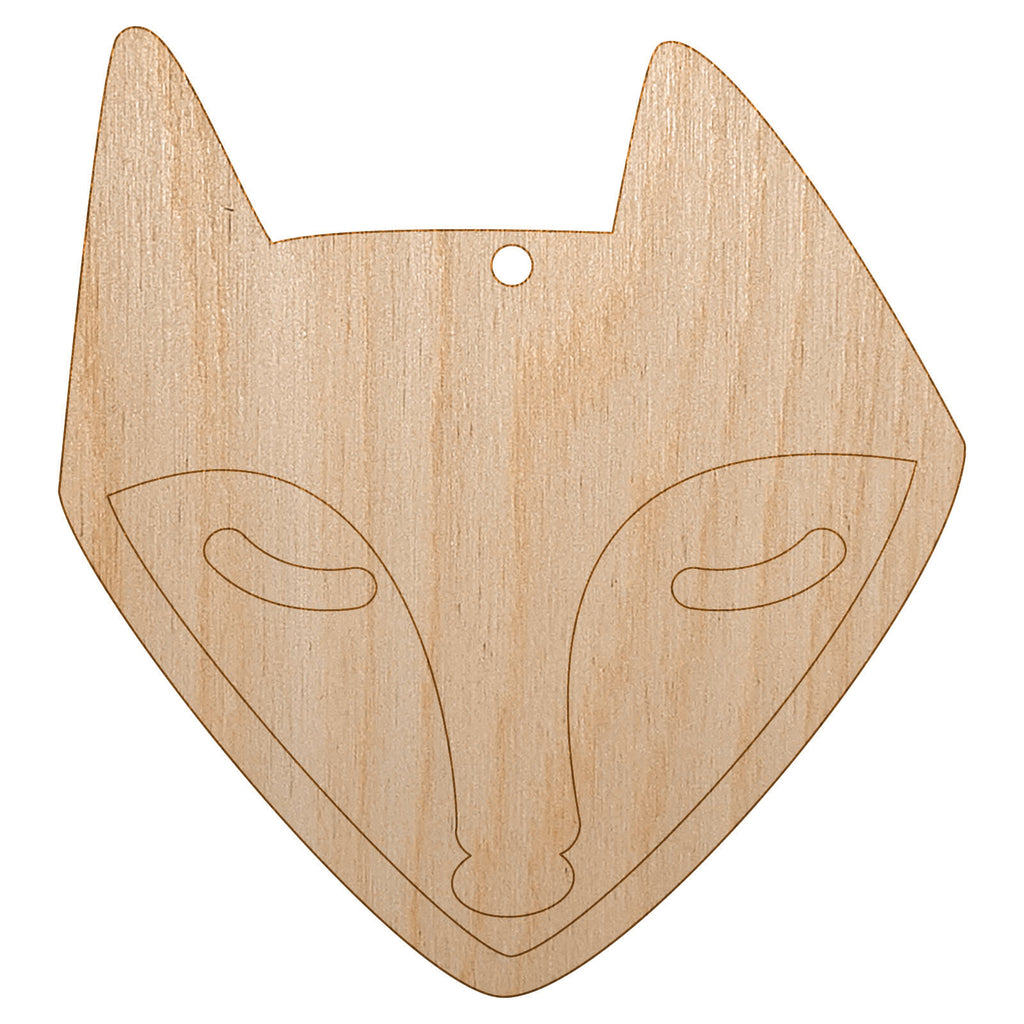 Resting Fox Face Unfinished Craft Wood Holiday Christmas Tree DIY Pre-Drilled Ornament