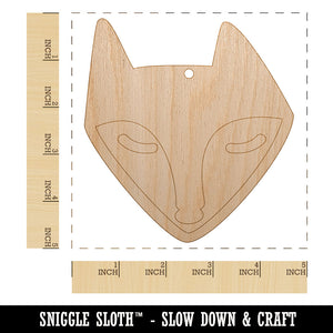 Resting Fox Face Unfinished Craft Wood Holiday Christmas Tree DIY Pre-Drilled Ornament