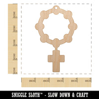 Rosary Catholic Symbol Unfinished Craft Wood Holiday Christmas Tree DIY Pre-Drilled Ornament