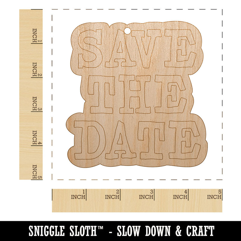 Save the Date Unfinished Craft Wood Holiday Christmas Tree DIY Pre-Drilled Ornament