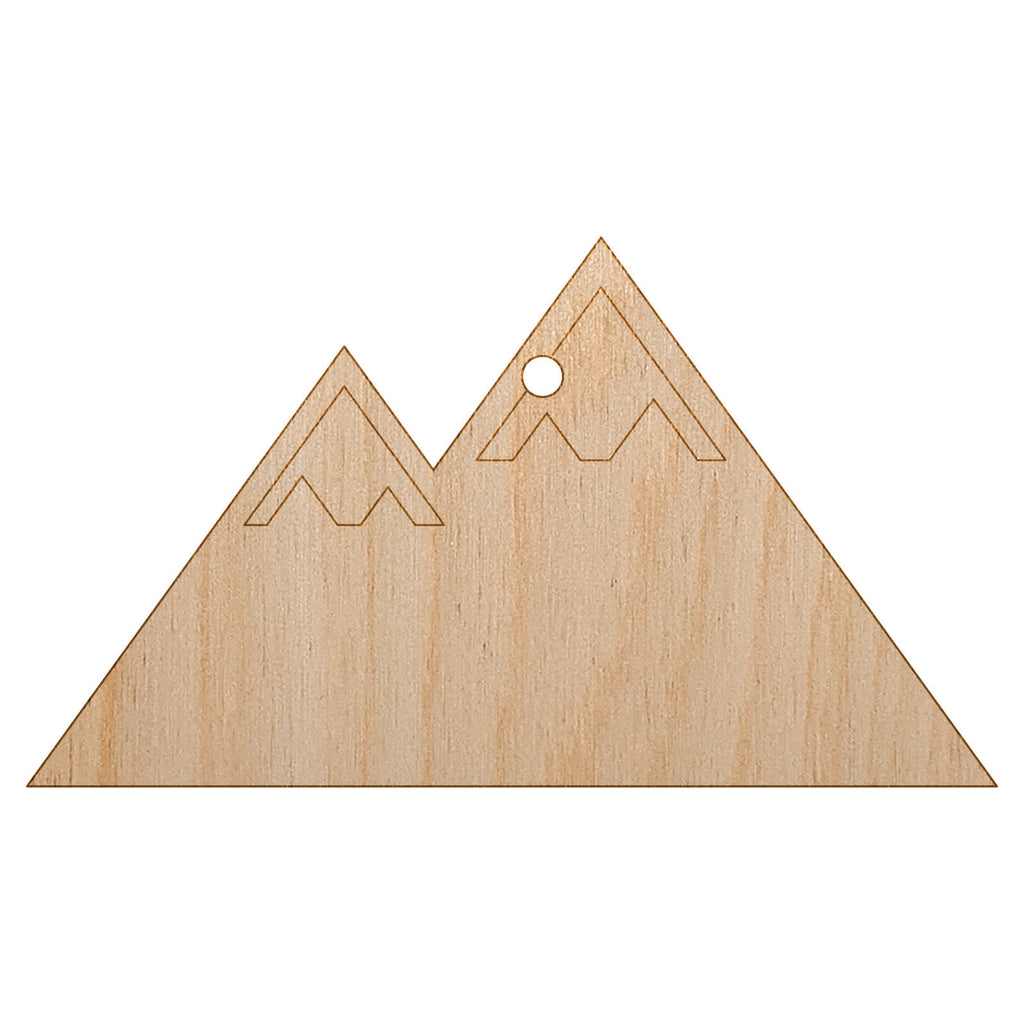 Snow Topped Mountains Unfinished Craft Wood Holiday Christmas Tree DIY Pre-Drilled Ornament