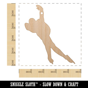 Speed Skating Skater Unfinished Craft Wood Holiday Christmas Tree DIY Pre-Drilled Ornament