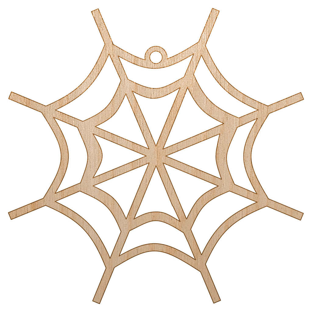 Spider Web Unfinished Craft Wood Holiday Christmas Tree DIY Pre-Drilled Ornament