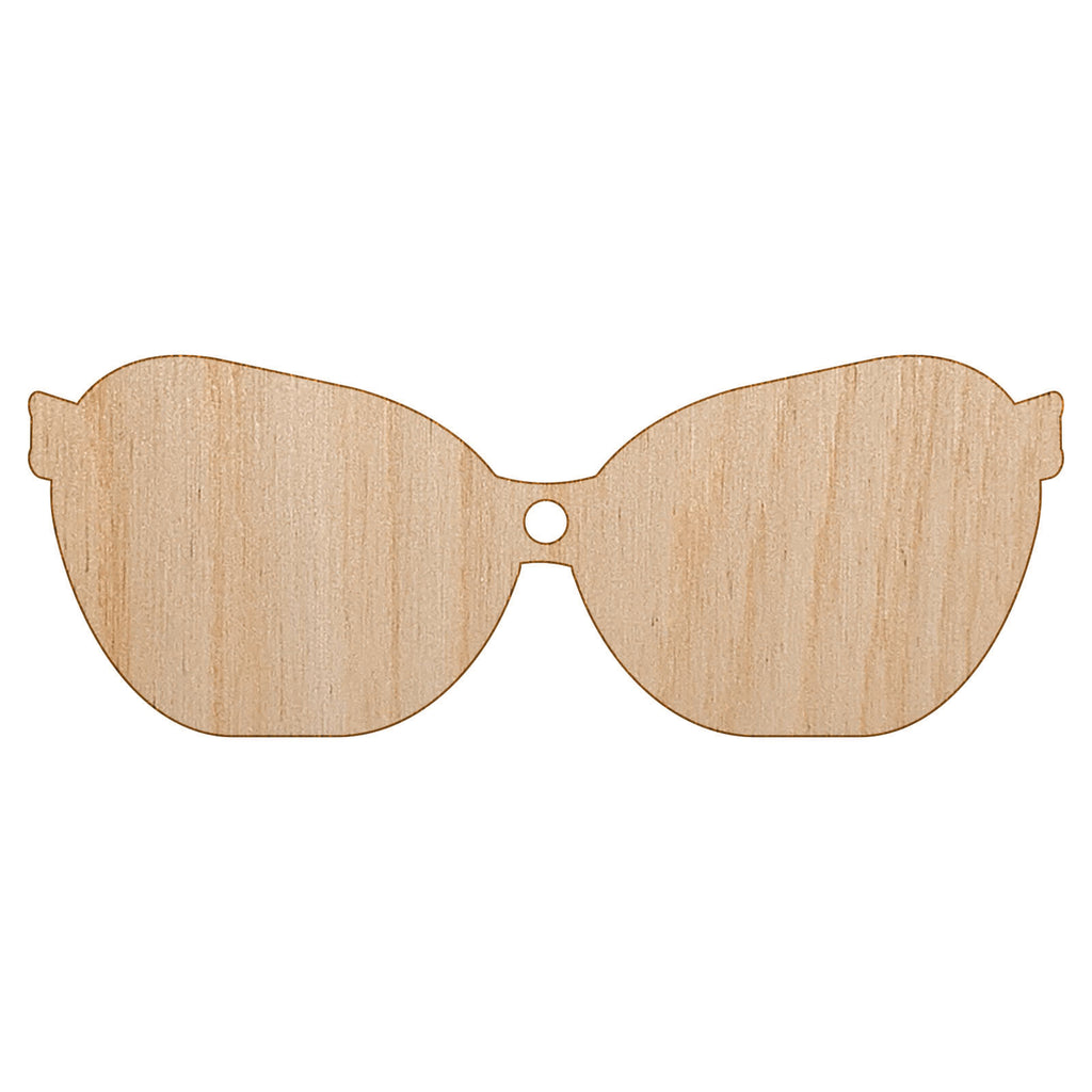 Sunglasses Shades Solid Unfinished Craft Wood Holiday Christmas Tree DIY Pre-Drilled Ornament